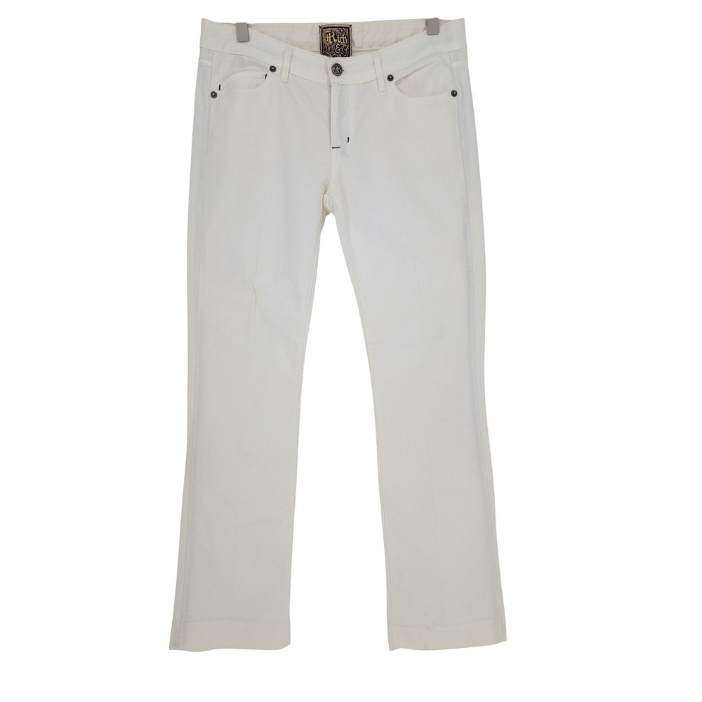 Rich & Skinny Jeans Women 29 White Bootcut Low Rise Y2K Indie Coastal 2000s Prep